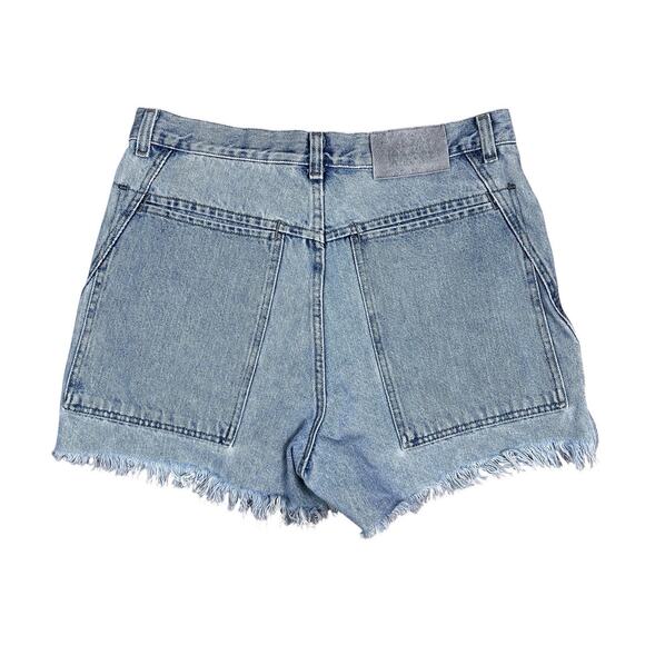 Marithe Girbaud Francois Blue Denim Shorts Frayed Cutoffs Cotton Women Size 32 - Picture 2 of 8